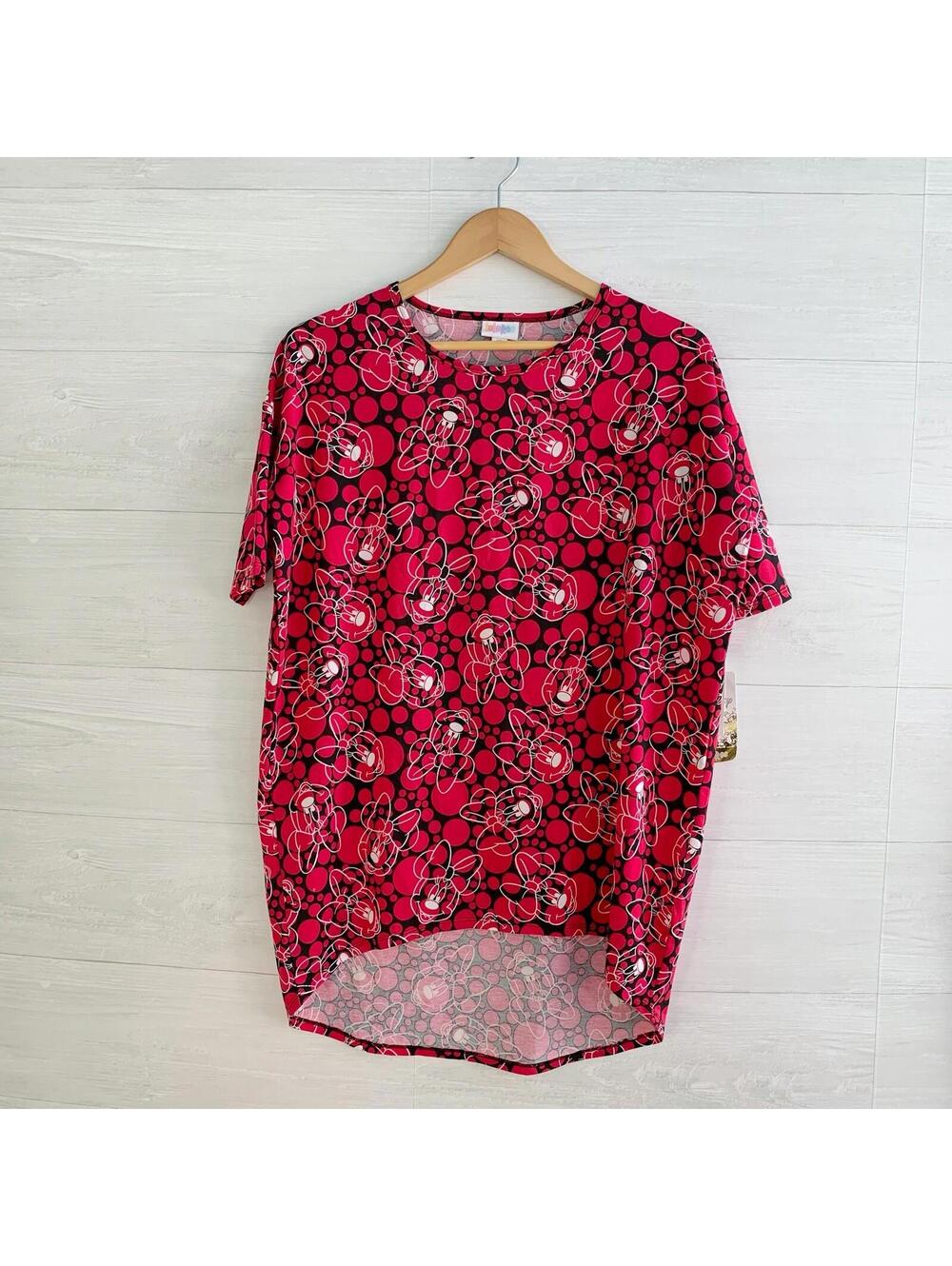 NWT Lularoe IRMA - Disney Minnie Mouse Black & pink short sleeve top, XS
